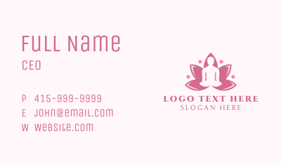 Pink Lotus Meditation  Business Card Image Preview