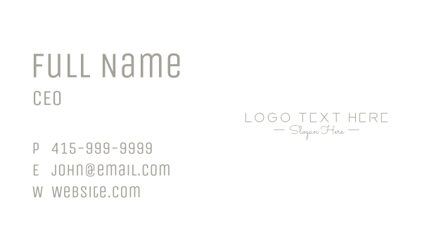 Minimalist Fashion Wordmark Business Card Design Image Preview