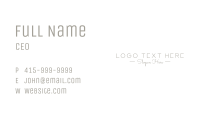 Minimalist Fashion Wordmark Business Card Image Preview