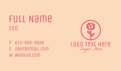 Minimalist Red Rose  Business Card