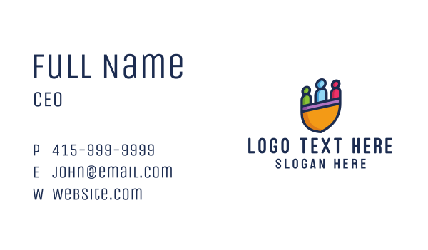 Colorful Human Shield Business Card Design Image Preview