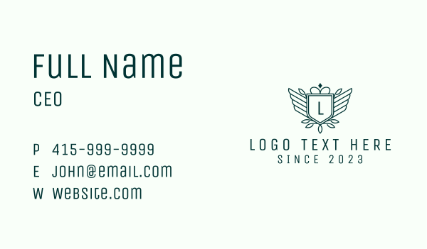 Crown Regal Crest Letter Business Card Design Image Preview