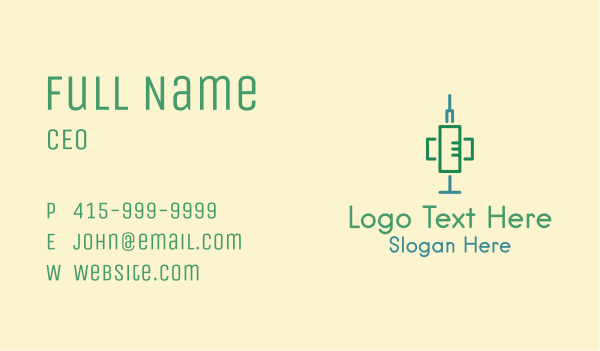 Medical Syringe Tool Business Card Design Image Preview