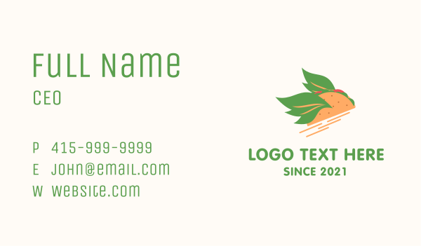 Vegan Taco Snack Business Card Design Image Preview
