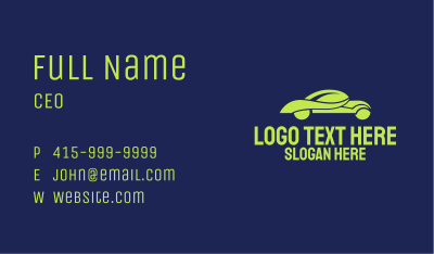Fancy Green Car Business Card Image Preview