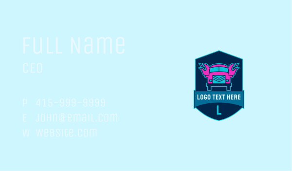 Flame Delivery Truck Business Card Design Image Preview