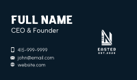 Letter N Corporate Tower  Business Card Design