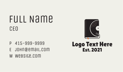 Vinyl Record Player Book Business Card Image Preview