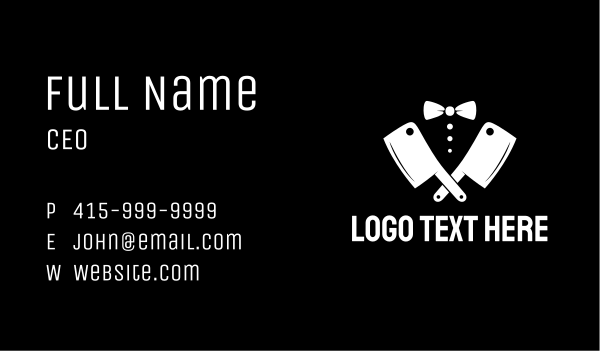 Gentleman Butcher Knife  Business Card Design Image Preview