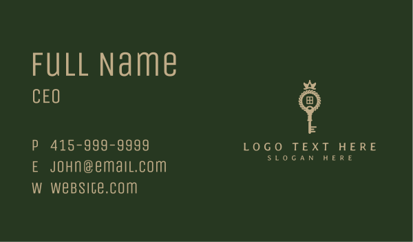 Gold Key Housing Business Card Design Image Preview