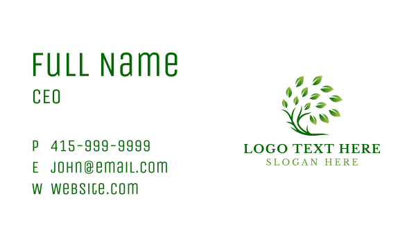 Green Natural Tree Business Card Design Image Preview