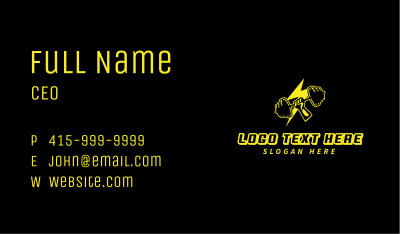Lightning Gym Barbell Business Card Image Preview