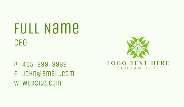 Eco Leaf Agriculture  Business Card Design Image Preview