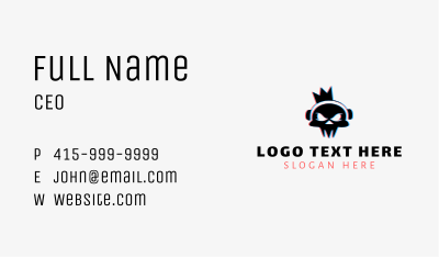 Crown Headphones Skull Business Card Image Preview