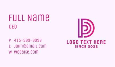 Advertising Firm Letter D Business Card