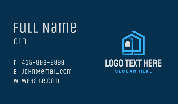 Blue Residential House Business Card Design Image Preview