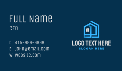 Blue Residential House Business Card Image Preview