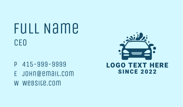 Water Car Cleaning  Business Card Design Image Preview