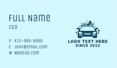 Water Car Cleaning  Business Card Image Preview
