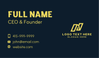 Yellow Motorsport Letter N Business Card Image Preview