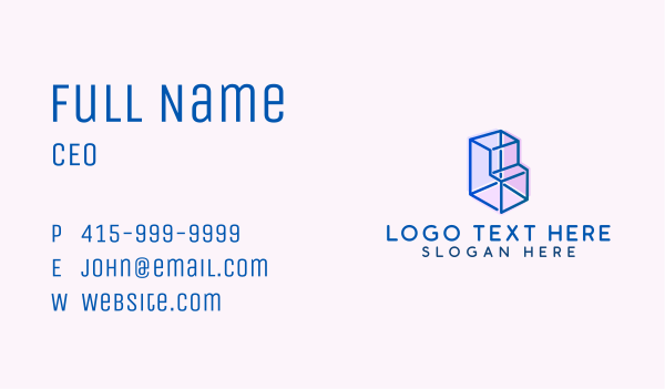 Geometric Block Letter B Business Card Design Image Preview