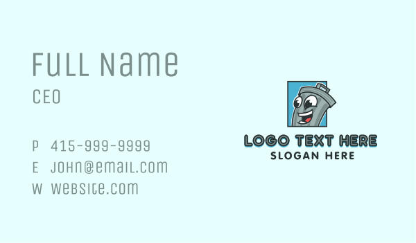 Happy Trash Can Business Card Design Image Preview
