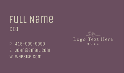 Elegant Flower Wordmark Business Card Image Preview