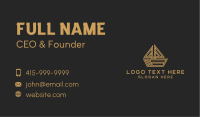 Gold Sailing Boat  Business Card Image Preview