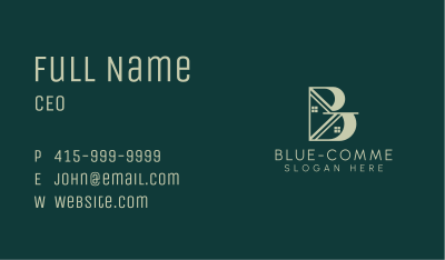 Realty House Letter B Business Card Image Preview