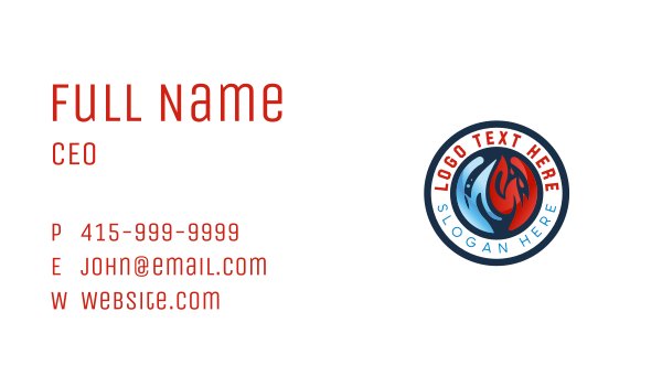 Industrial Fire Ice Refrigeration  Business Card Design Image Preview