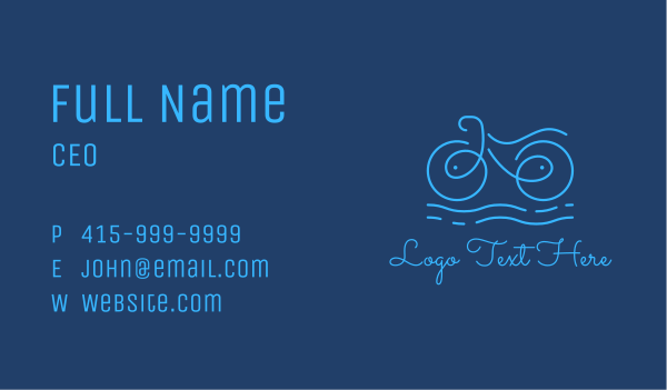 Blue Aqua Water Bike Business Card Design Image Preview