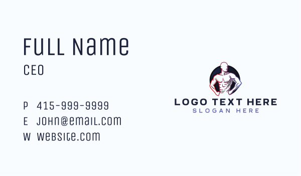 Fitness Muscular Gym Business Card Design Image Preview