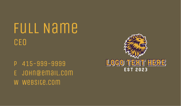 Lion Gaming Streamer Business Card Design Image Preview