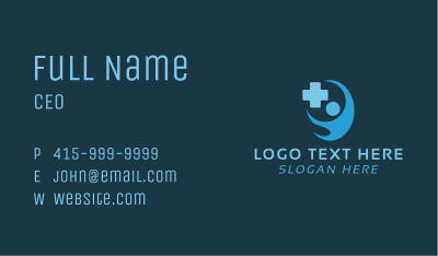 Blue Human Cross Business Card Image Preview