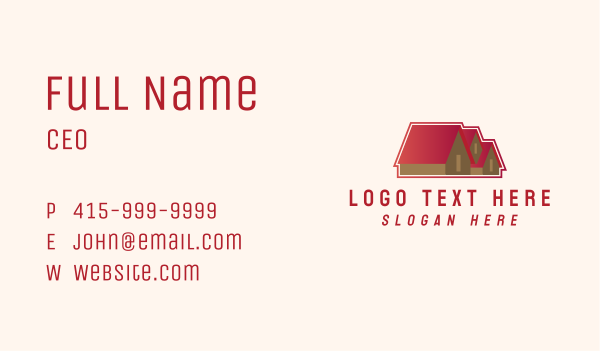 Red Roof House Business Card Design Image Preview