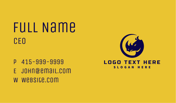 Wild Rhino Horn  Business Card Design Image Preview