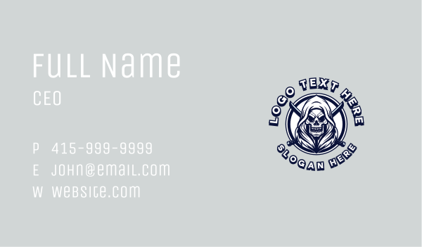 Reaper Skull Sword Gaming Business Card Design Image Preview