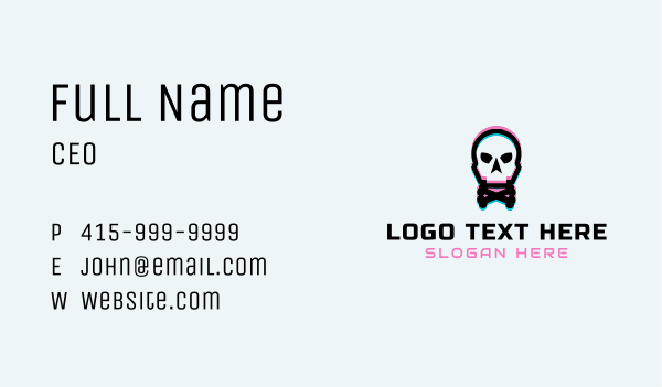 Skull Crossbones Anaglyph Business Card Design Image Preview