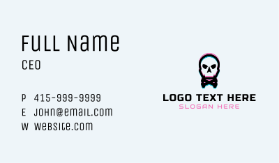 Skull Crossbones Anaglyph Business Card Image Preview