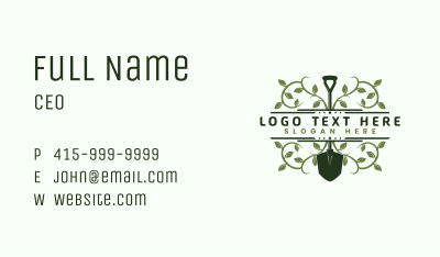 Shovel Plant Vine Business Card Image Preview