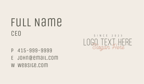 Fashion Boutique Signature Wordmark Business Card Design Image Preview