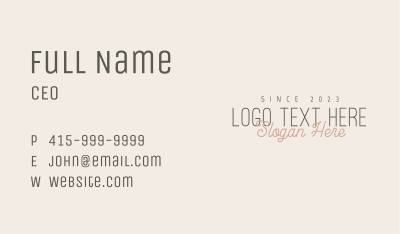 Fashion Boutique Signature Wordmark Business Card Image Preview