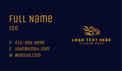 Flaming Car Automobile Business Card Image Preview