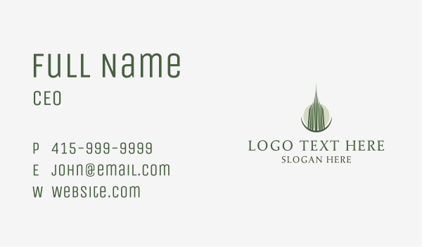 Green Tower Building Business Card Design Image Preview