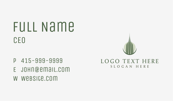 Green Tower Building Business Card Design