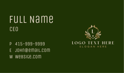 Luxury Crest Floral Business Card Image Preview