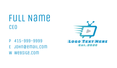 Fast Blue Media App Business Card Image Preview