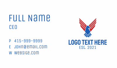 Patriotic Eagle Wings  Business Card
