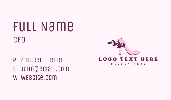 Feminine Stiletto Shoe Business Card Design Image Preview