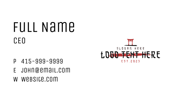 Asian Japanese Shrine Business Card Design Image Preview